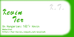 kevin ter business card